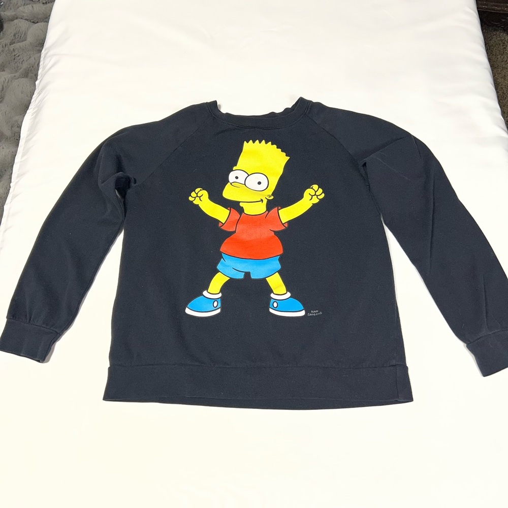 Kids Black Cartoon Character Sweatshirt